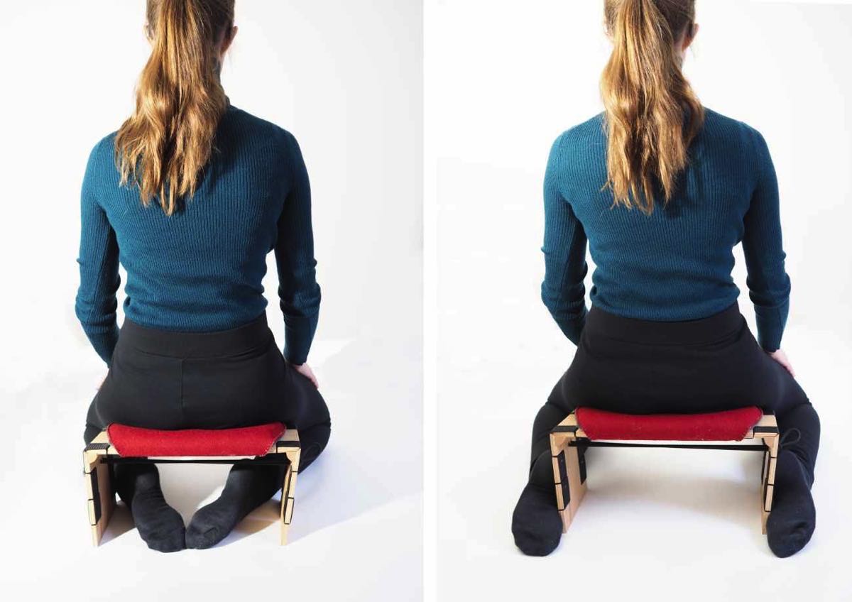 Montage Sitz mit Person